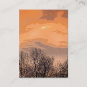 Sunset with Bare Trees ATC Business Card