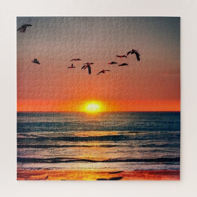 Sunset with Birds Jigsaw Puzzle (Vertical)