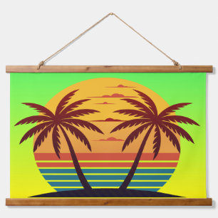 Sunset with Palm Trees-98802 Hanging Tapestry