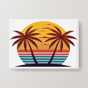 Sunset with Palm Trees Vector