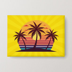 Sunset With Palm Trees Vector