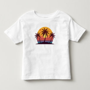 Sunset with Palm Trees Vector-98801 Toddler T-Shirt