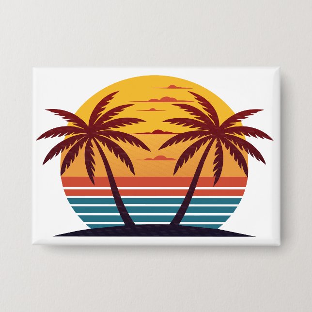 Sunset with Palm Trees Vector-98802 (Front)