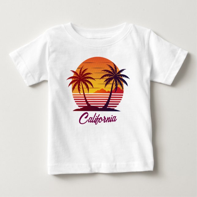 Sunset with Palm Trees Vector-98803 Baby T-Shirt (Front)