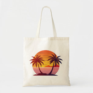 Sunset with Palm Trees Vector-98803 Tote Bag