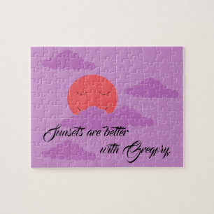 Sunset with Purple Clouds Jigsaw Puzzle