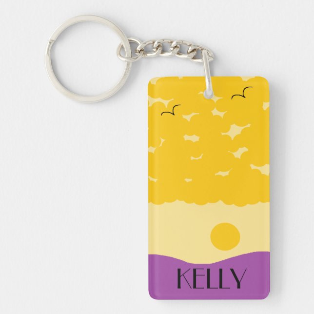 Sunset with Purple Hills Key Ring (Front)