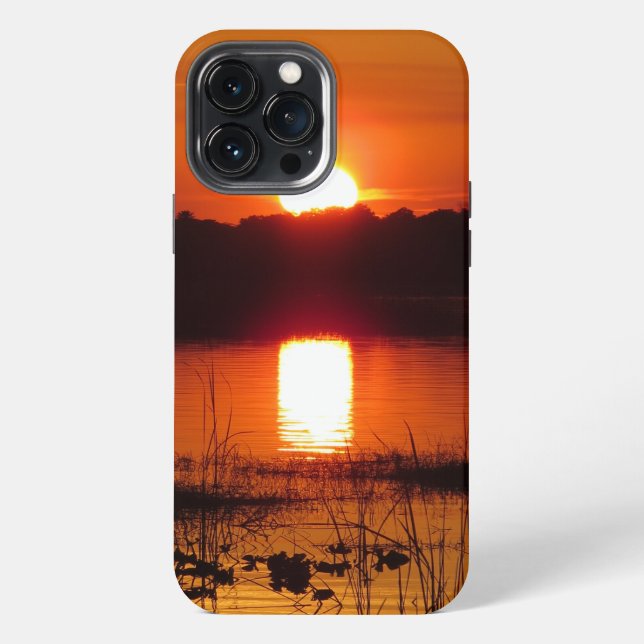 Sunset with reflection iPhone case (Back)