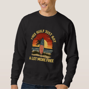 Sunset with Surfboard and America Gulf for Boys an Sweatshirt