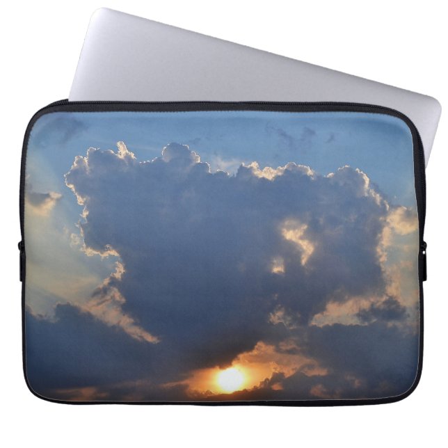 Sunset with Teacup Cloud Formation by STaylor Laptop Sleeve (Front)