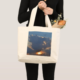 Sunset with Teacup Cloud Formation by STaylor Large Tote Bag