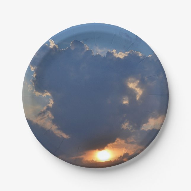 Sunset with Teacup Cloud Formation by STaylor Paper Plate (Front)