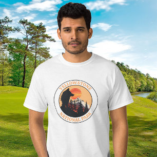 Sunset Wolf Art, Yellowstone National Park, Circle T-Shirt
