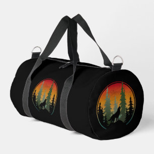 Sunset Wolf Nature Scenery Duffle Bag