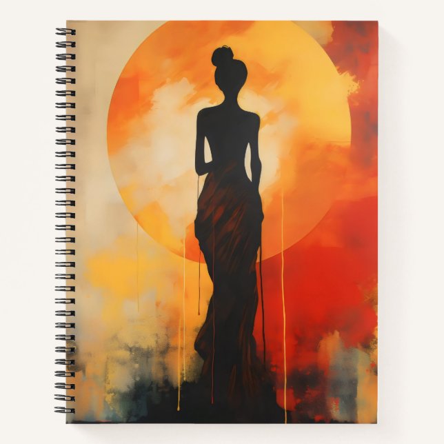 Sunset Woman Abstract Art Notebook (Front)