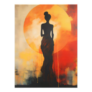 Sunset Woman Abstract Art Photo Print