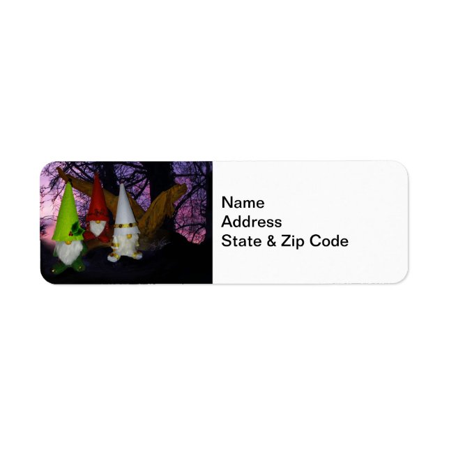 Sunset Woodland Gnomes Return Address Label (Front)