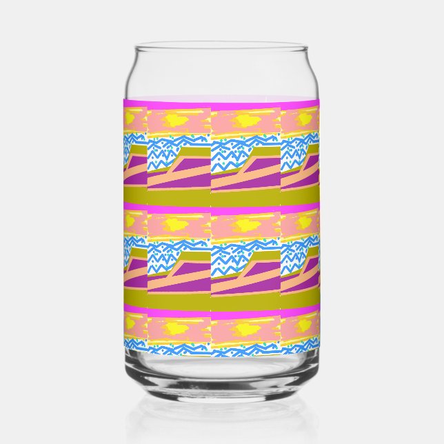 Sunset Yacht Waves  Can Glass (Front)