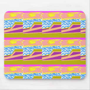 Sunset Yacht Waves Mouse Pad