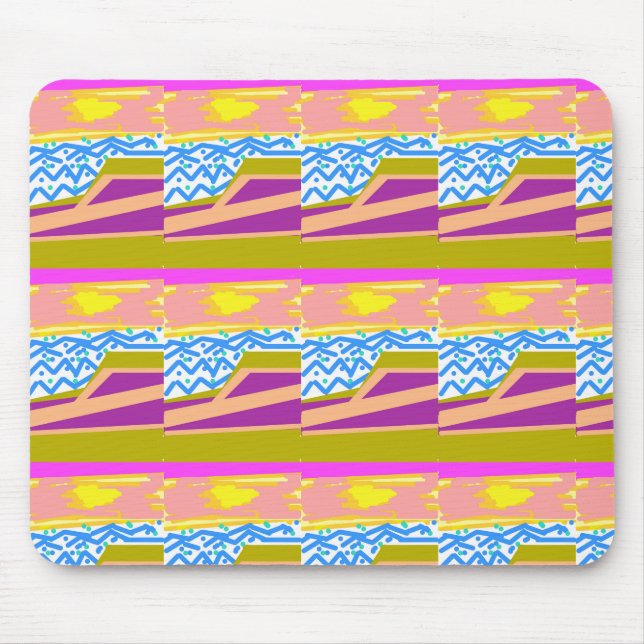 Sunset Yacht Waves  Mouse Pad (Front)