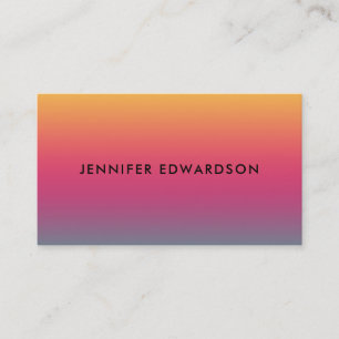 Sunset yellow magenta teal gradient professional business card