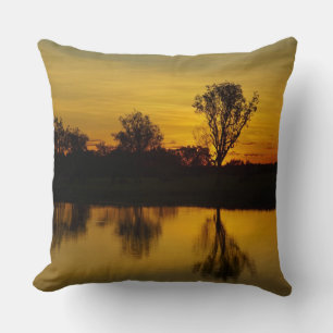 Sunset, Yellow Water Billabong Cushion