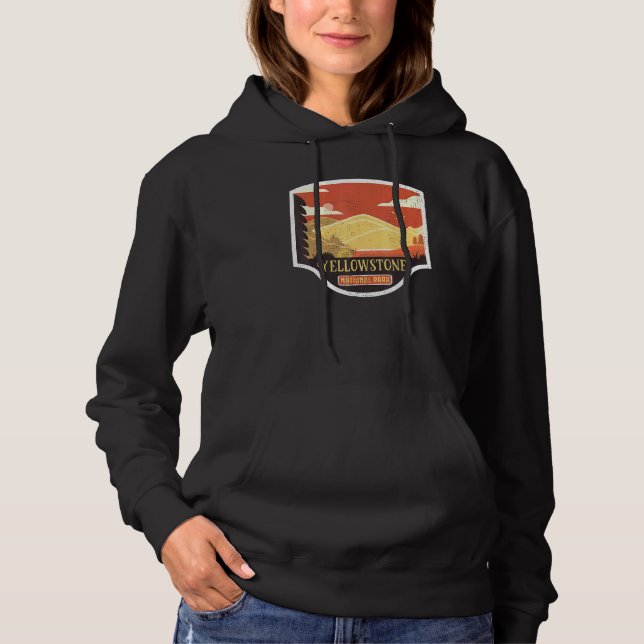 Sunset Yellowstone National Park Mountains Birds Hoodie (Front)