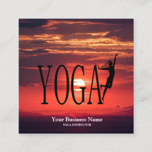 Sunset Yoga Square Business Card
