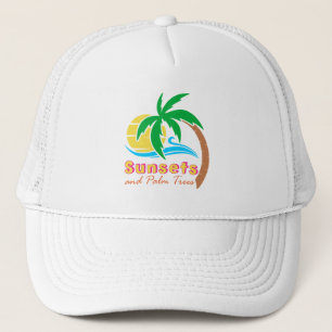 Sunsets And Palm Trees Summer Season Trucker Hat