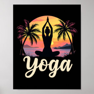 Sunsets And Yoga Meditation - Namaste Vintage Yoga Poster