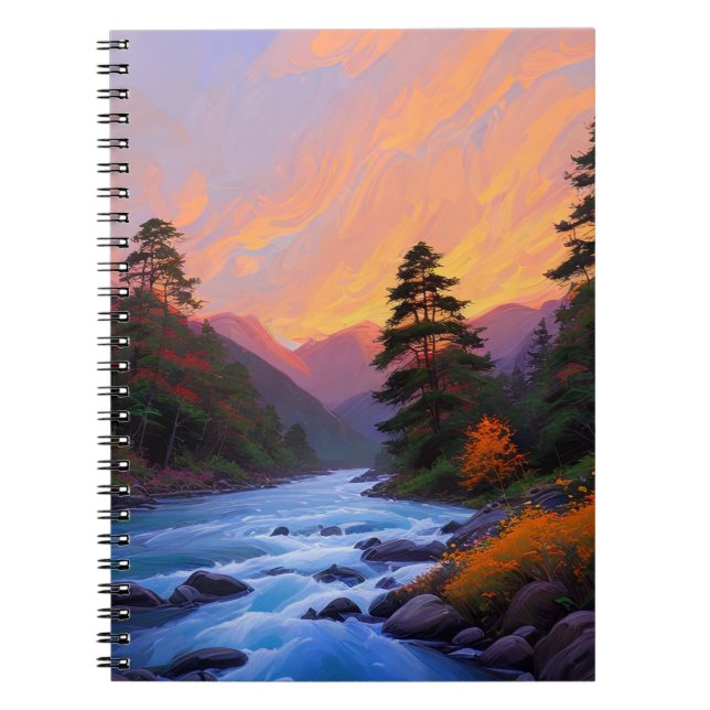 Sunset's Dance on the Stream Notebook (Front)