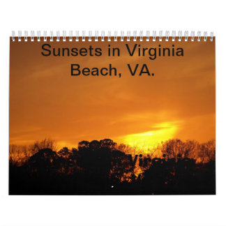Sunsets in Virginia Beach, VA calendar. Calendar