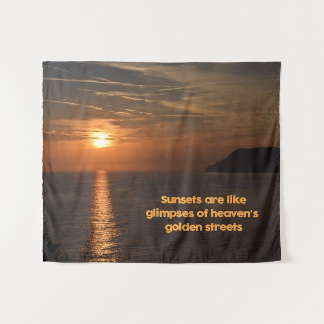 Sunsets Like Glimpses of Heaven's Golden Streets Tapestry (Front (Horizontal))