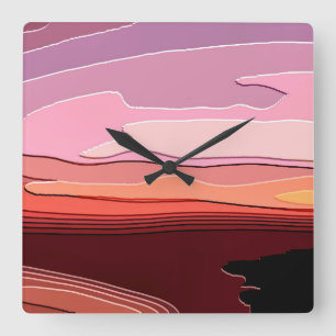 SUNSETS SQUARE WALL CLOCK