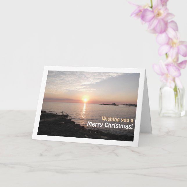 Sunsetting in Paphos, Cyprus Card (Orchid)