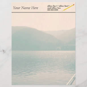Sunsetting landscape photography of lake, sky... customised letterhead
