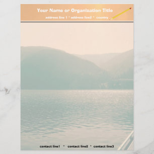 Sunsetting landscape photography of lake, sky... letterhead