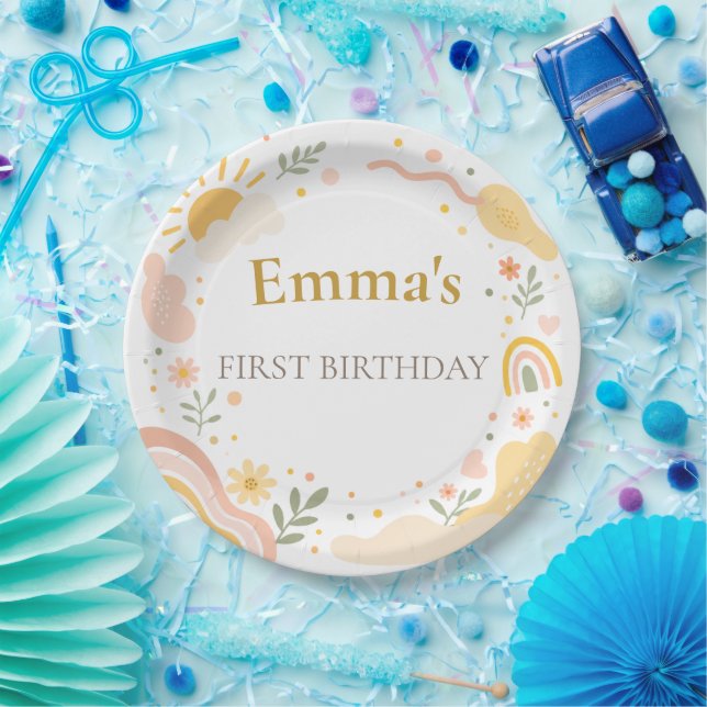Sunshine 1st Birthday Plates (Party)