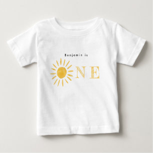 sunshine 1st birthday watercolor sun  baby T-Shirt