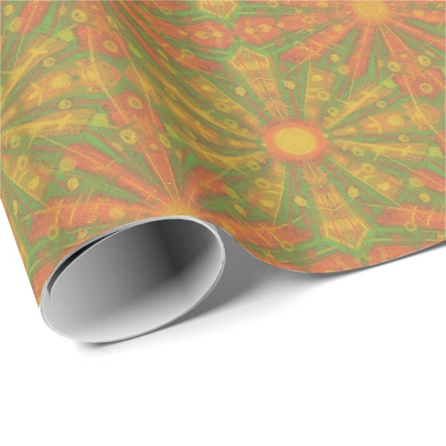 "Sunshine" abstract pattern in orange and yelllow Wrapping Paper (Roll Corner)