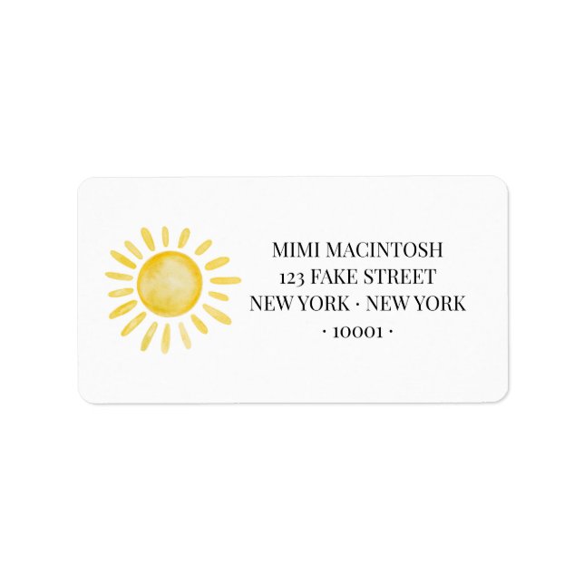 Sunshine Address Labels (Front)