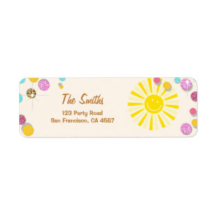 Sunshine Address Labels Summer Pink Gold Mint