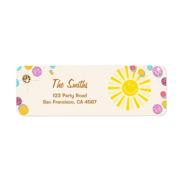Sunshine Address Labels Summer Pink Gold Mint (Front)