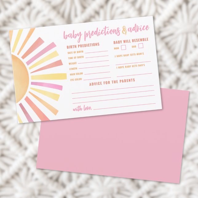 Sunshine Advice Predictions Card Sun Baby Shower (Sunshine Advice Predictions Card Sun Baby Shower)