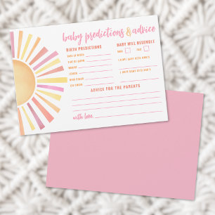 Sunshine Advice Predictions Card Sun Baby Shower
