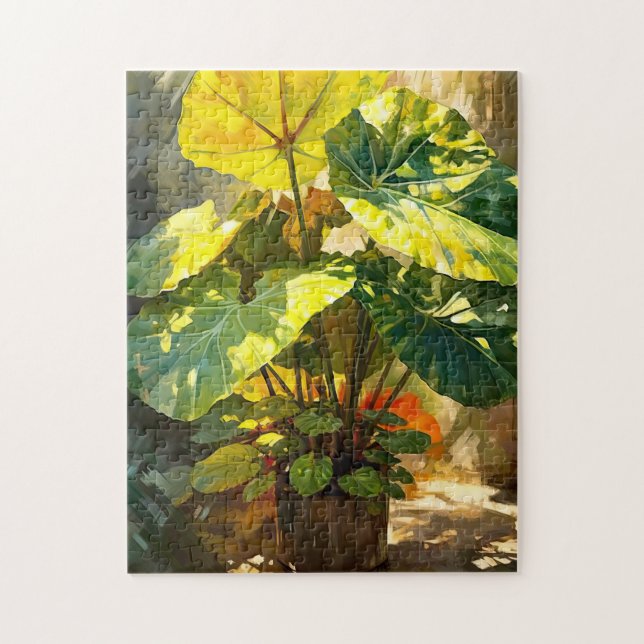Sunshine Alocasia Plant Jigsaw Puzzle (Vertical)