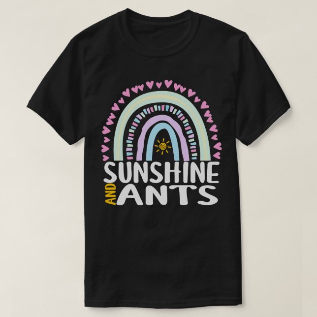 Sunshine and Ants Cute Rainbow Gift for Womens Kid T-Shirt (Design Front)