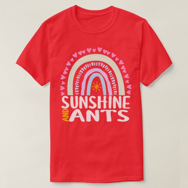 Sunshine and Ants Cute Rainbow Gift for Womens Kid T-Shirt (Design Front)