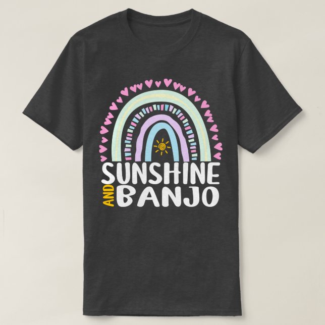 Sunshine and Banjo Cute Rainbow Gift for Womens Ki T-Shirt (Design Front)