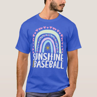 Sunshine and Baseball Cute Rainbow Gift for Womens T-Shirt